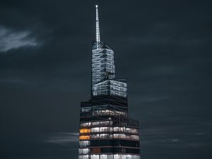 Preview wallpaper tower, building, skyscraper, architecture, city, aerial view