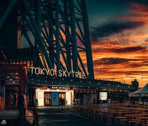 Preview wallpaper tower, building, tokyo skytree, tokyo, japan, evening