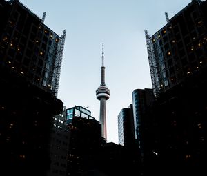 Preview wallpaper tower, buildings, architecture, city, dark
