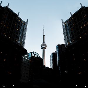 Preview wallpaper tower, buildings, architecture, city, dark