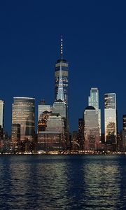Preview wallpaper tower, buildings, architecture, sea, evening