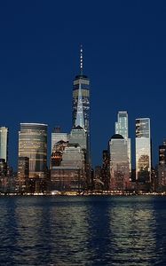 Preview wallpaper tower, buildings, architecture, sea, evening