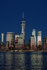 Preview wallpaper tower, buildings, architecture, sea, evening