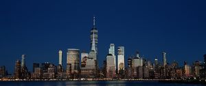 Preview wallpaper tower, buildings, architecture, sea, evening