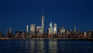 Preview wallpaper tower, buildings, architecture, sea, evening