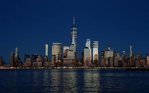 Preview wallpaper tower, buildings, architecture, sea, evening