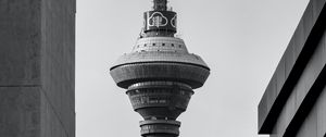 Preview wallpaper tower, buildings, architecture, black-and-white, bw