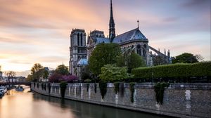 Preview wallpaper tower, buildings, architecture, embankment, river