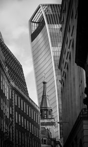 Preview wallpaper tower, buildings, architecture, black and white