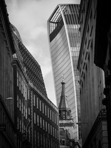 Preview wallpaper tower, buildings, architecture, black and white