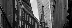 Preview wallpaper tower, buildings, architecture, black and white