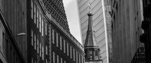 Preview wallpaper tower, buildings, architecture, black and white