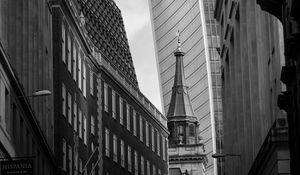 Preview wallpaper tower, buildings, architecture, black and white