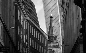 Preview wallpaper tower, buildings, architecture, black and white