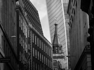 Preview wallpaper tower, buildings, architecture, black and white