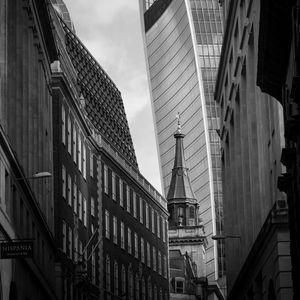 Preview wallpaper tower, buildings, architecture, black and white