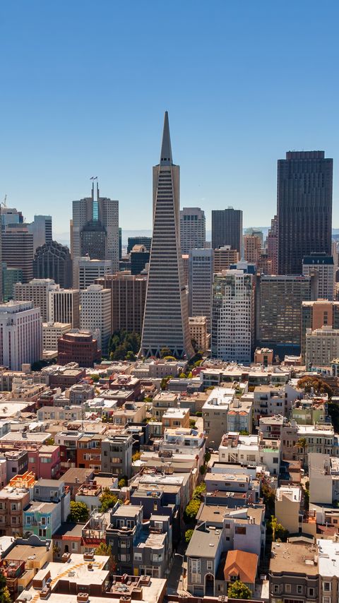 480x854 Wallpaper tower, buildings, city, architecture, sky, skyscrapers