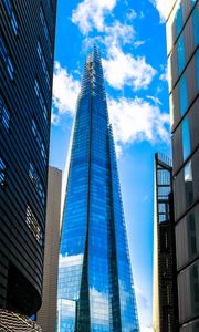 Preview wallpaper tower, buildings, mirror, bottom view