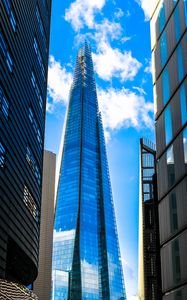 Preview wallpaper tower, buildings, mirror, bottom view