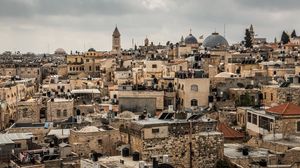 Preview wallpaper tower, buildings, old, city, jerusalem