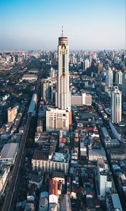 Preview wallpaper tower, buildings, road, city
