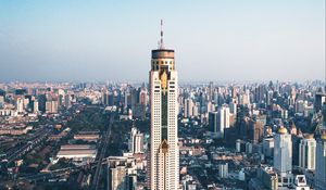 Preview wallpaper tower, buildings, road, city