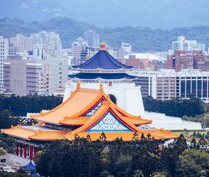 Preview wallpaper tower, buildings, roofs, architecture, city