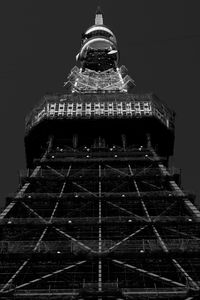 Preview wallpaper tower, bw, architecture, tokyo, japan