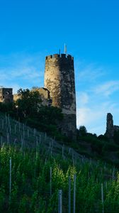 Preview wallpaper tower, castle, ruins, trees, landscape