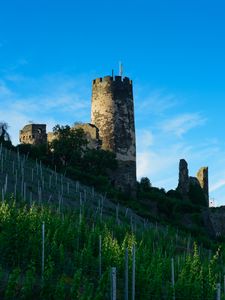 Preview wallpaper tower, castle, ruins, trees, landscape