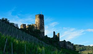 Preview wallpaper tower, castle, ruins, trees, landscape