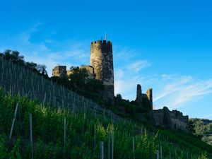 Preview wallpaper tower, castle, ruins, trees, landscape