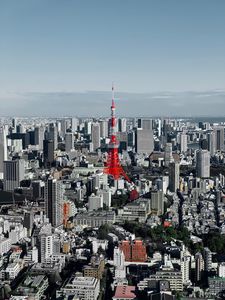 Preview wallpaper tower, city, aerial view, buildings