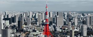 Preview wallpaper tower, city, aerial view, buildings