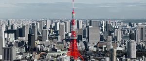 Preview wallpaper tower, city, aerial view, buildings