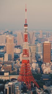 Preview wallpaper tower, city, aerial view, buildings, architecture, tokyo, japan