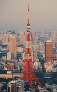 Preview wallpaper tower, city, aerial view, buildings, architecture, tokyo, japan