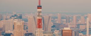 Preview wallpaper tower, city, aerial view, buildings, architecture, tokyo, japan