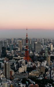 Preview wallpaper tower, city, evening