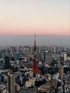 Preview wallpaper tower, city, evening