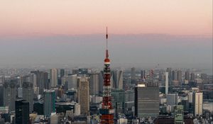Preview wallpaper tower, city, evening