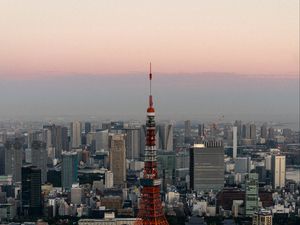 Preview wallpaper tower, city, evening
