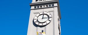 Preview wallpaper tower, clock, building, architecture, flag, city, san francisco
