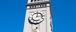 Preview wallpaper tower, clock, building, architecture, flag, city, san francisco