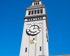 Preview wallpaper tower, clock, building, architecture, flag, city, san francisco