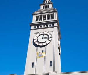 Preview wallpaper tower, clock, building, architecture, flag, city, san francisco