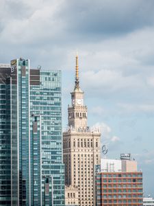 Preview wallpaper tower, clock, buildings, architecture, city