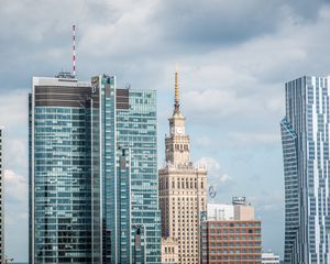 Preview wallpaper tower, clock, buildings, architecture, city