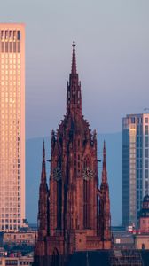 Preview wallpaper tower, clock, skyscrapers, buildings, architecture, city