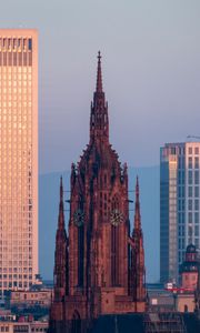 Preview wallpaper tower, clock, skyscrapers, buildings, architecture, city